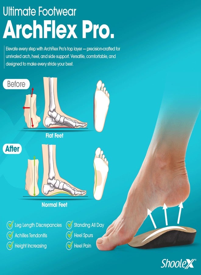 Shoolex ArchFlex Pro 3/4 IAdjustable Height Increase Insole Arch Support Insert Heel Cushion All in one (Large) - Image 3