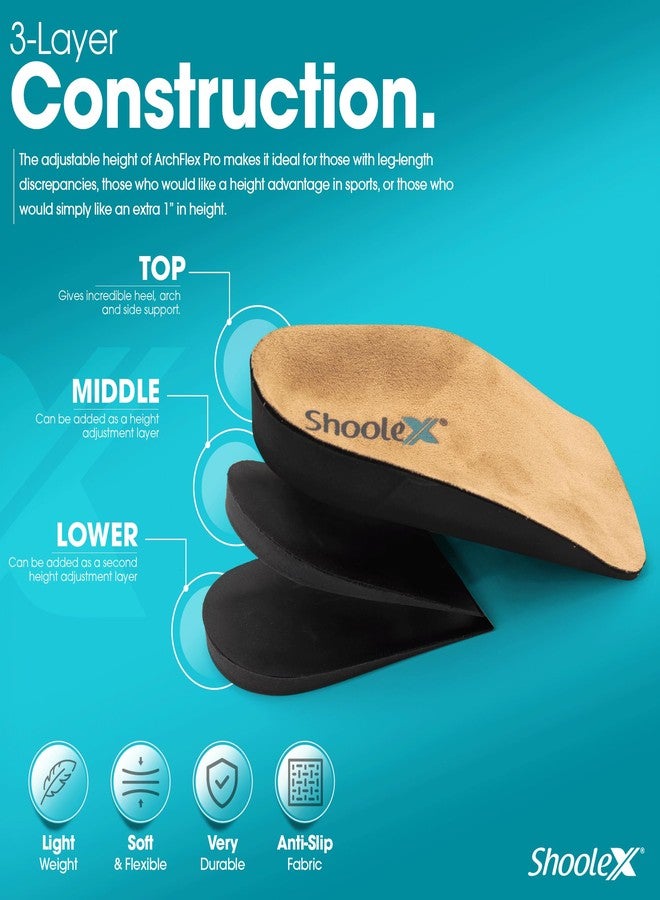Shoolex ArchFlex Pro 3/4 IAdjustable Height Increase Insole Arch Support Insert Heel Cushion All in one (Large) - Image 5