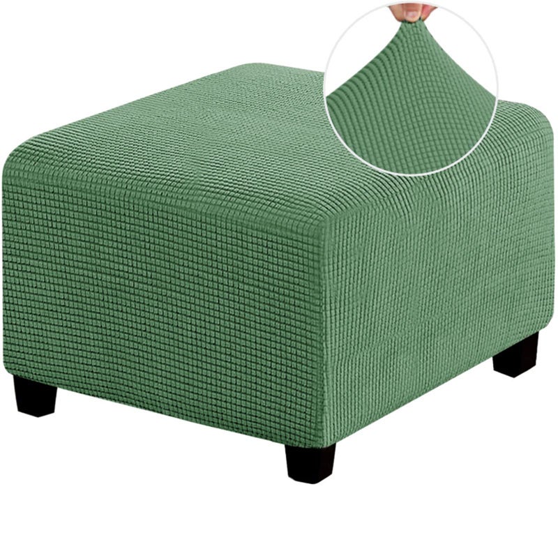 jaexest Square Footstool Cover Stretch Ottoman Cover, Removable Washable Ottomans Stool Protector Cover, Rectangle Dustproof Pouffe Cover, (Foot Stool Not Included),Gray Green,M - Image 4