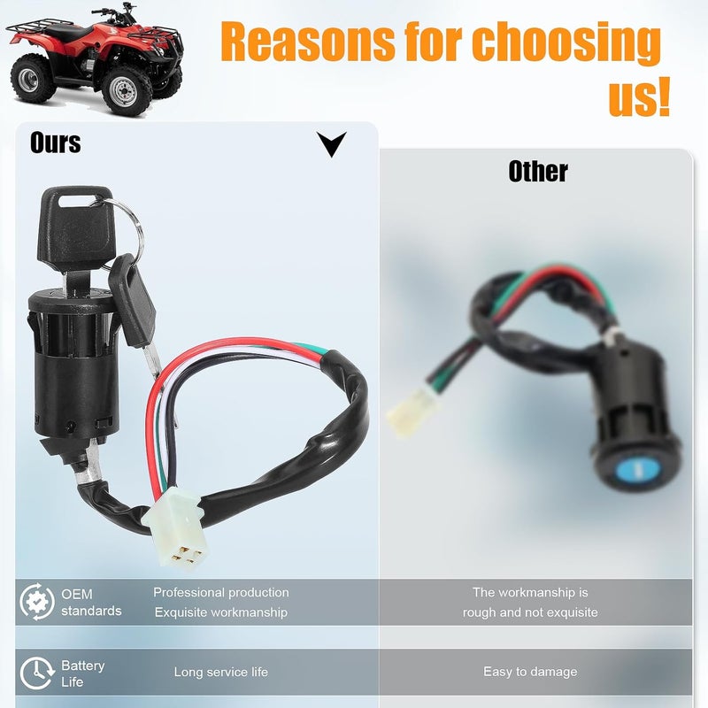 QAZAKY مفتاح الإشعال QAZAKY للدراجات الرباعية والسكوترات - Image 5