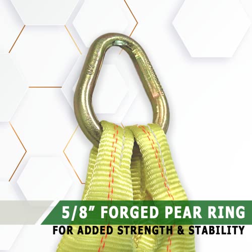 Boxer Tow Straps V Bridle 3” x 24” with J Hooks, Recovery V Strap, Rollback, Car Hauler, Towing – B/S 16,200lbs - Image 4