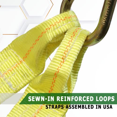 Boxer Tow Straps V Bridle 3” x 24” with J Hooks, Recovery V Strap, Rollback, Car Hauler, Towing – B/S 16,200lbs - Image 5