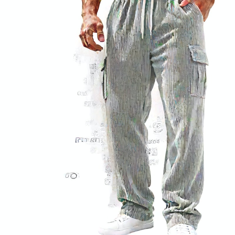 Corduroy Cargo Pants with Pockets for Men Outdoor Casual Trousers - Image 2