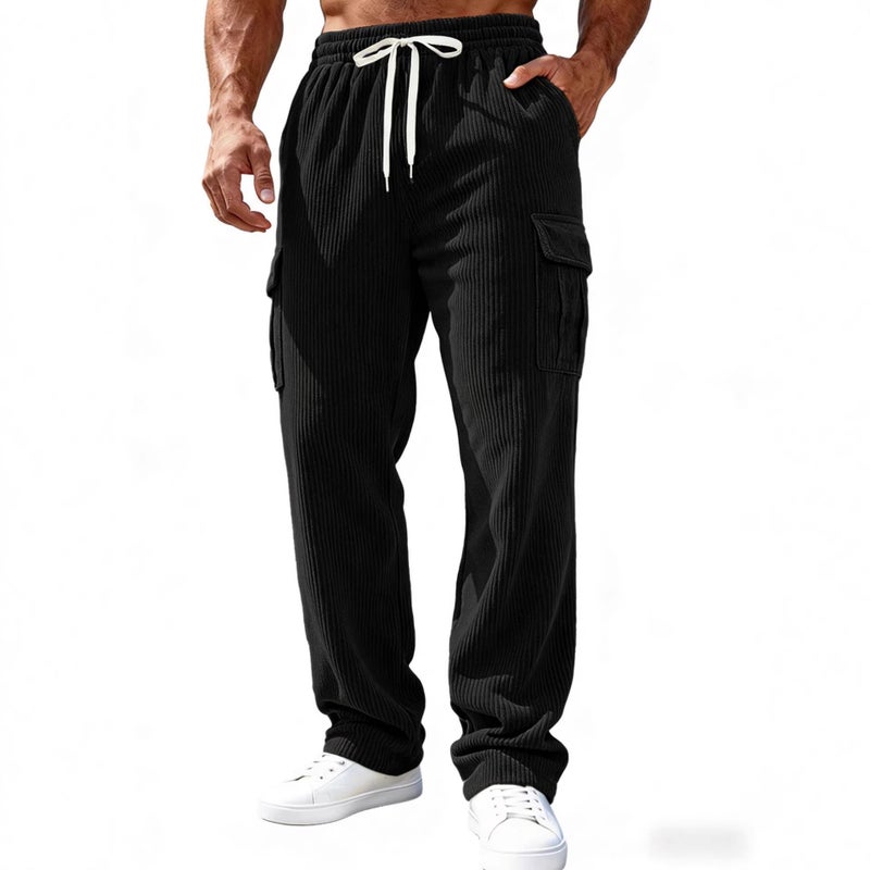 Corduroy Cargo Pants with Pockets for Men Outdoor Casual Trousers - Image 4