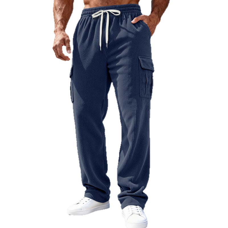 Corduroy Cargo Pants with Pockets for Men Outdoor Casual Trousers - Image 5
