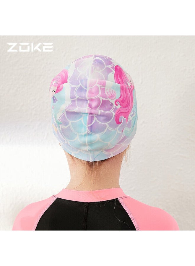 Zoke Children's Swim Cap For Girls, Silicone Waterproof Ear Protection, Cartoon Anime Design, Comfortable, Non-binding, Pink, 621503238 - Image 2