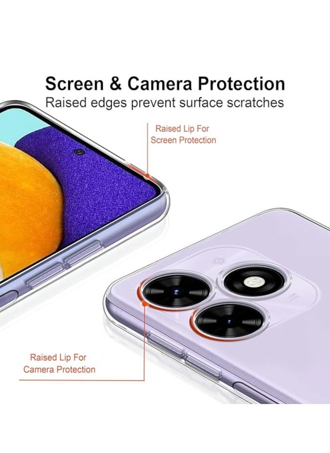 Generic Silicone Protective Clear Cover With Corner For Infinix Smart 8 & HOT 40i / Tecno Spark 20 / Spark 20C / Spark Go 2024 / Pop 8 Ultra-Hybrid Crystal Clear Back Case Cover for |Shockproof Design | Camera Protection Bump | Hard Clear Back | Bumper Case (Pc & TPU |Transparent) NON YELLOW  - Image 2