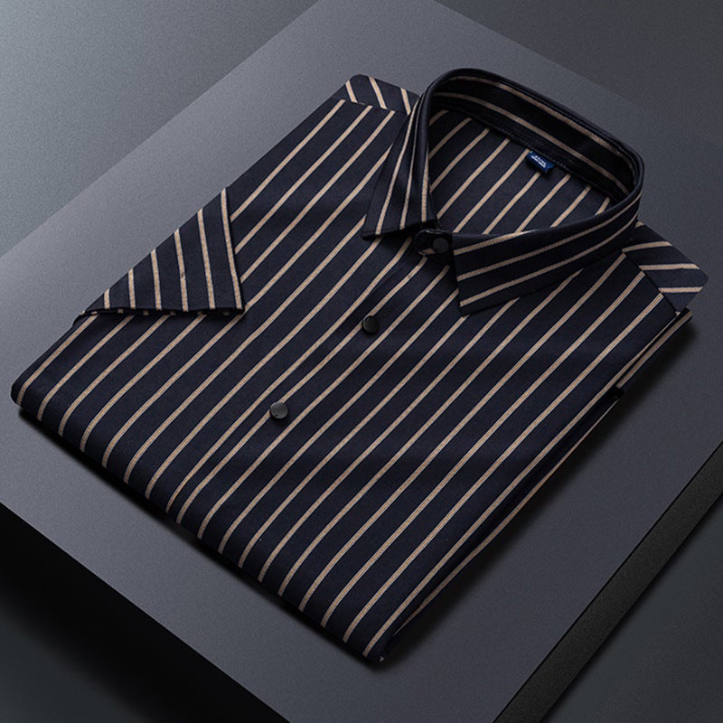Generation Men'S Summer Fashion Shirt 2024 Summer Striped Short-Sleeved Shirt Seamless Youth Shirt - Image 1