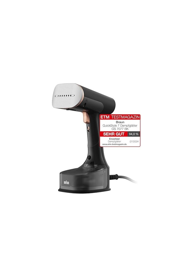 BRAUN Quick Style 7 1600W, Easy I Care Tech, 35sec Rapid Heat Up, Detachable 250ml Tank, Dual Free Glide 3D, Vertical + Horizontal Steam, Acti Clean, Auto Off, Kills Up To 99.99% Bacteria - 250 ml 1600 W GS 7077 Black/Copper - Image 1