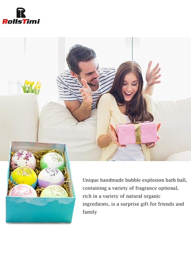 6PCS Flower Bath Bomb, Colorful Bulb