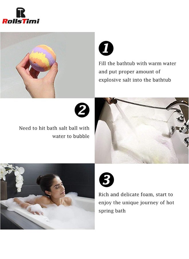 6PCS Flower Bath Bomb, Colorful Bulb