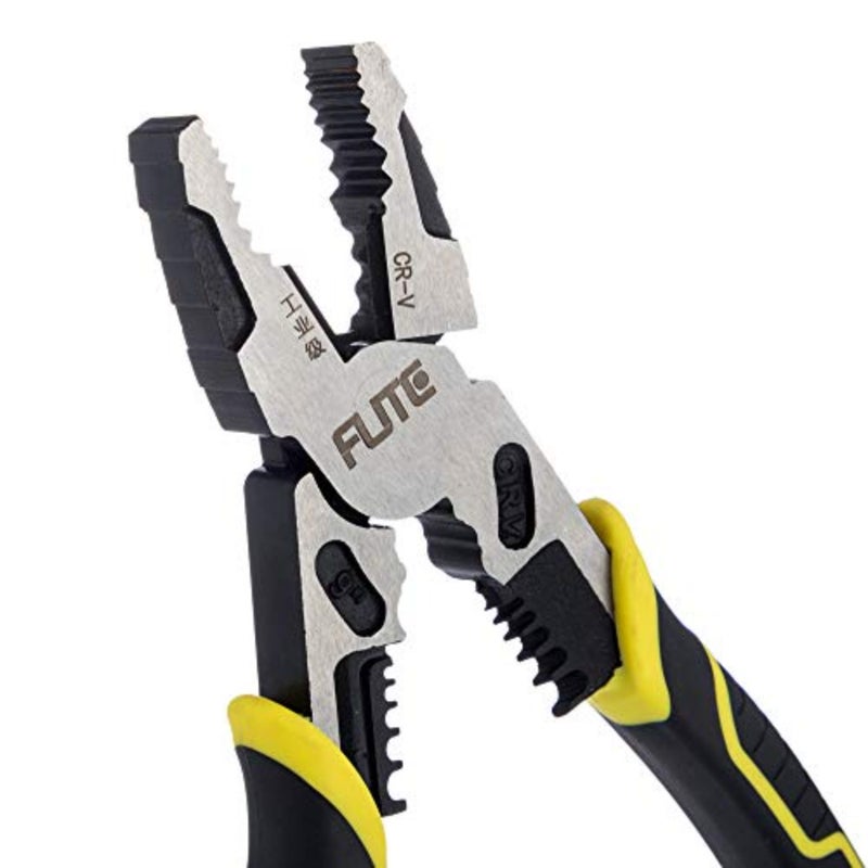 Industrial use, chrome vanadium steel, black and silver, 4-in-1 multifunctional lineman plier with wire stripper, crimper, cutter, and winding function - Image 3