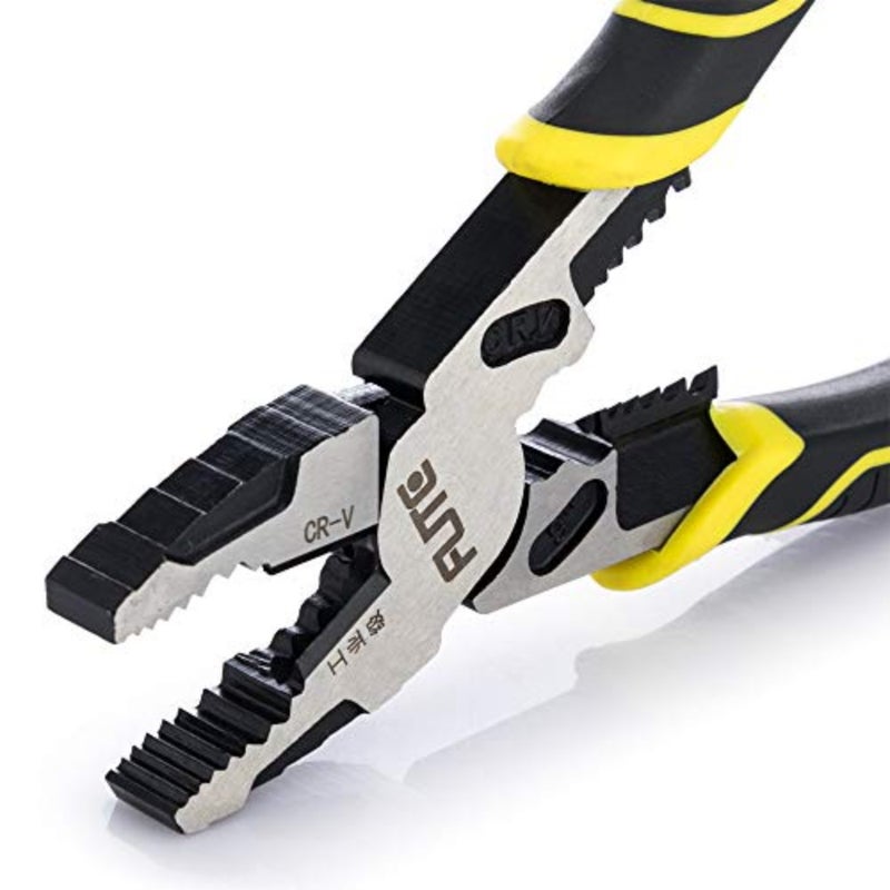 Industrial use, chrome vanadium steel, black and silver, 4-in-1 multifunctional lineman plier with wire stripper, crimper, cutter, and winding function - Image 1