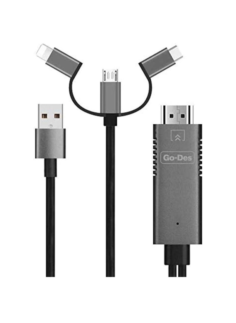GO-DES - GO-Des 3 in 1 HDTV Cable Compatible (Projector Monitor Television Personal Computer) - Image 1