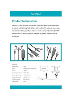 GO-DES GO-Des 3 in 1 HDTV Cable Compatible (Projector Monitor Television Personal Computer)  - Image 2
