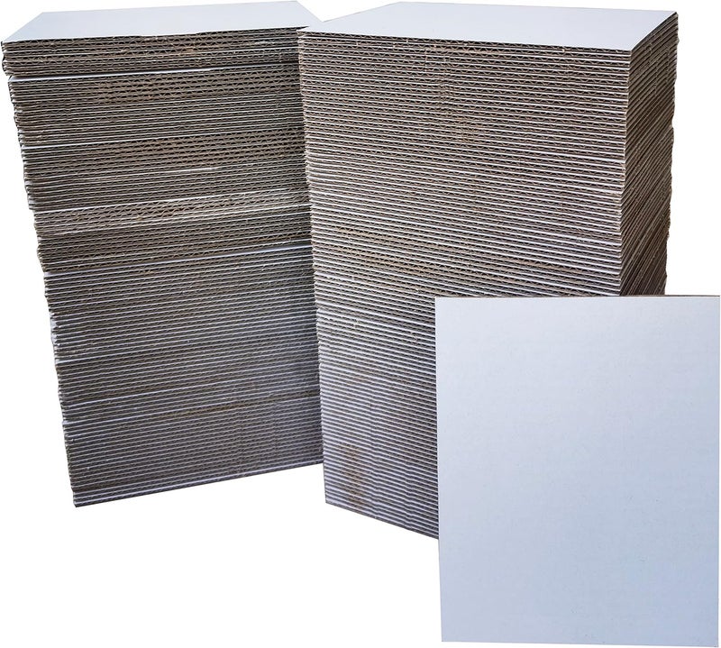 ANSSDO 200 Packs 4x6 Inch Corrugated Cardboard Sheets, Premium Corrugated Pads for T-Shirts, Shipping, Mailing, Cardboard Divider Backing and Crafts (White) - Image 1