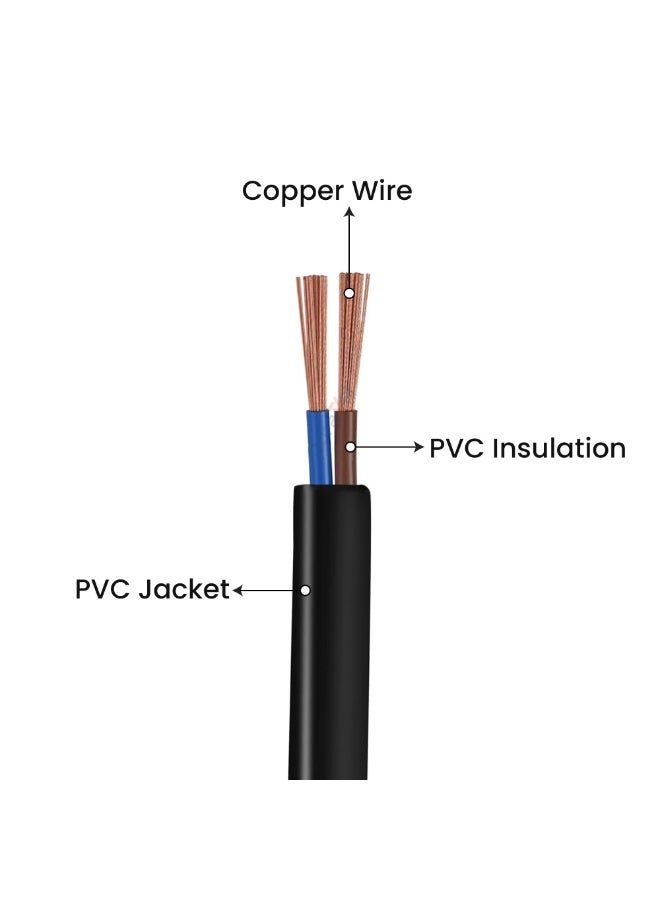 درافل سلك كهربائي دورافيل، معزول بمادة PVC سوداء، سلك طاقة دائري مرن (أسود، ثنائي النواة، 20 متر، 0.75 مم) - Image 2