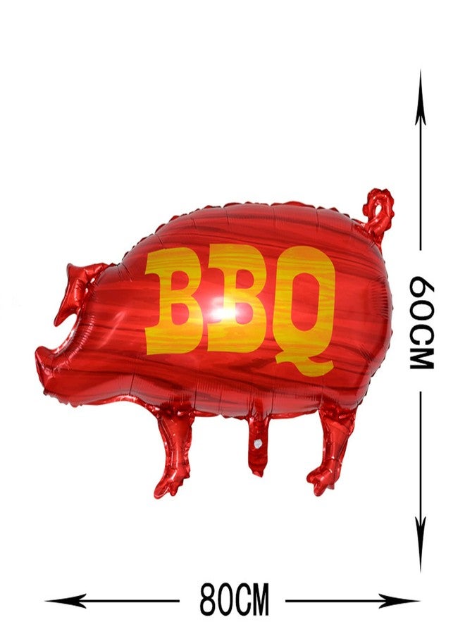 Soochat BBQ Party Balloons, Pig Shaped BBQ Mylar Foil Balloon for Birthday Baby Shower Wedding Summer Decorations Supplies - Image 2