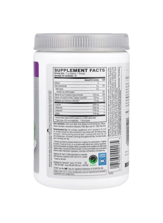 سكيفيشن مسحوق الأحماض الأمينية المتشعبة السلسلة (BCAA) من إكستند، 390 غرام | 30 حصة، مشروب إلكتروليتات وأحماض أمينية، خالٍ من السكر - Image 2