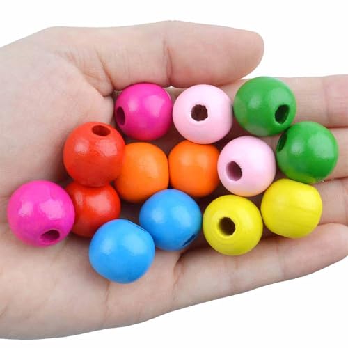 Adikala 16 mm Wooden Beads for Bracelet Making, Jewellery, Bag, Craft & Home Decor - DIY Art & Craft 100PC (Multi Color) - Image 1