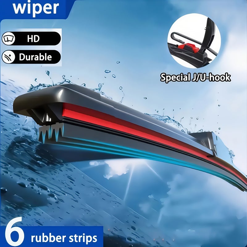 6 Layer Rubber Windshield Wiper 20 Inch 50cm High Definition Quiet Durable For J U Style Hook On Wipers Essential Car Accessory - Image 3