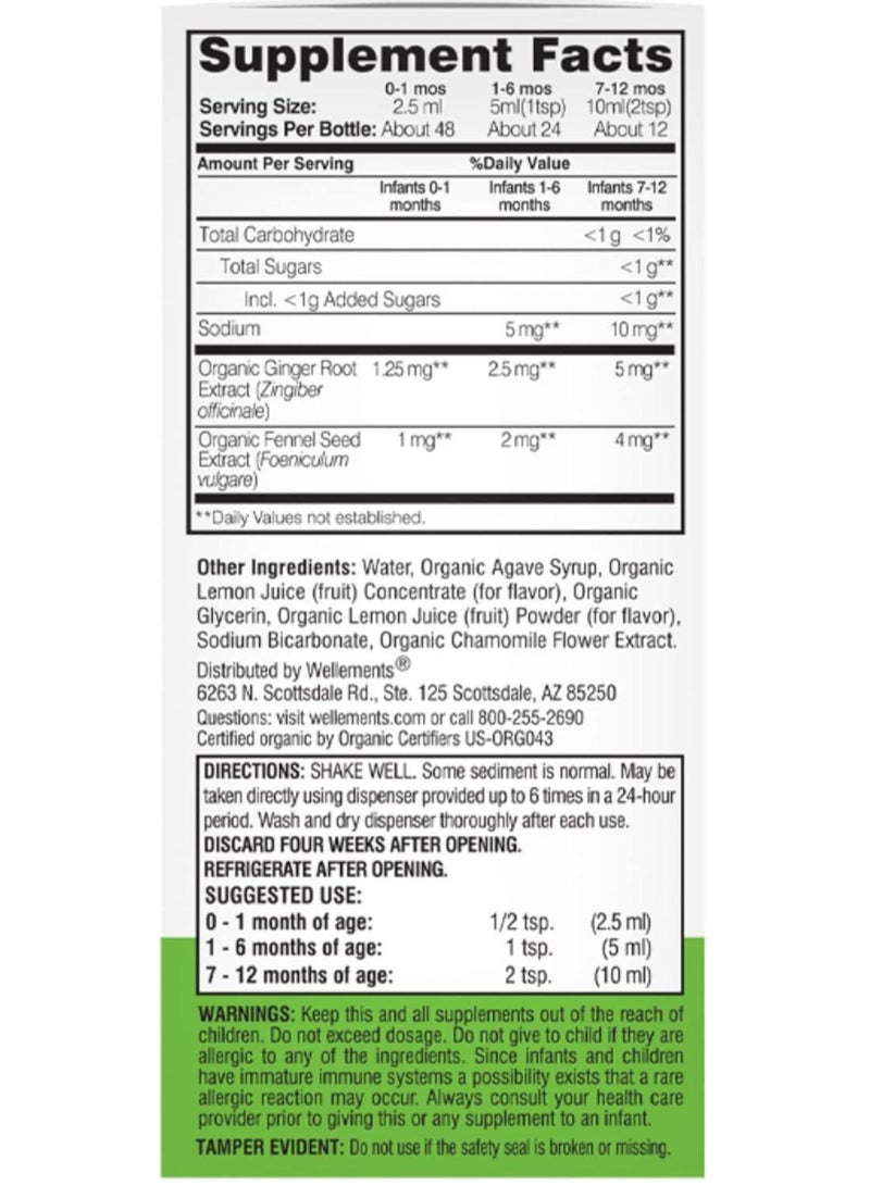 Wellements Organic Gripe Water for Newborn+, 4 fl oz - Image 3