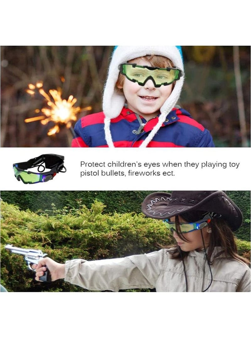 Generic - Spy Night Vision Goggles for Kids, Adjustable Spy Gear Night Mission Goggles with Flip-Out Lights Green Lens as Childrens' Gift for Racing Bicycling Skiing to Protect Eyes - Image 1