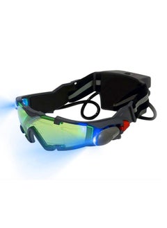 Spy Night Vision Goggles for Kids, Adjustable Spy Gear Night Mission Goggles with Flip-Out Lights Green Lens as Childrens' Gift for Racing Bicycling Skiing to Protect Eyes
