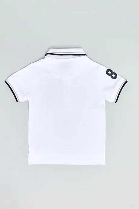 R&b Print Detail Polo T-Shirt and Short Sleeves