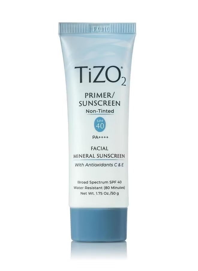 Tizo Primer Sunscreen 50g, Non Tinted, SPF 40 PA++++, Facial Mineral Sunscreen - Image 1