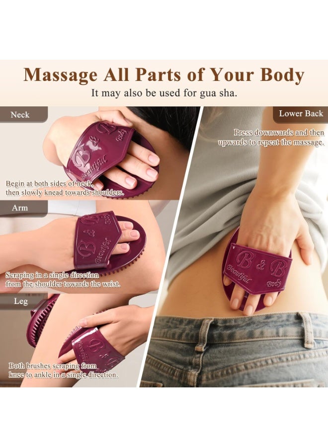 2Pcs Meridian Massage Brush, Upgrade Pro Meridian Brush for Belly, Beauty Salon Professional Custom Meridian Brush, Full Body SPA Massager Relaxation, Acupressure Meridian, Scalp Massage (Brown) - Image 3