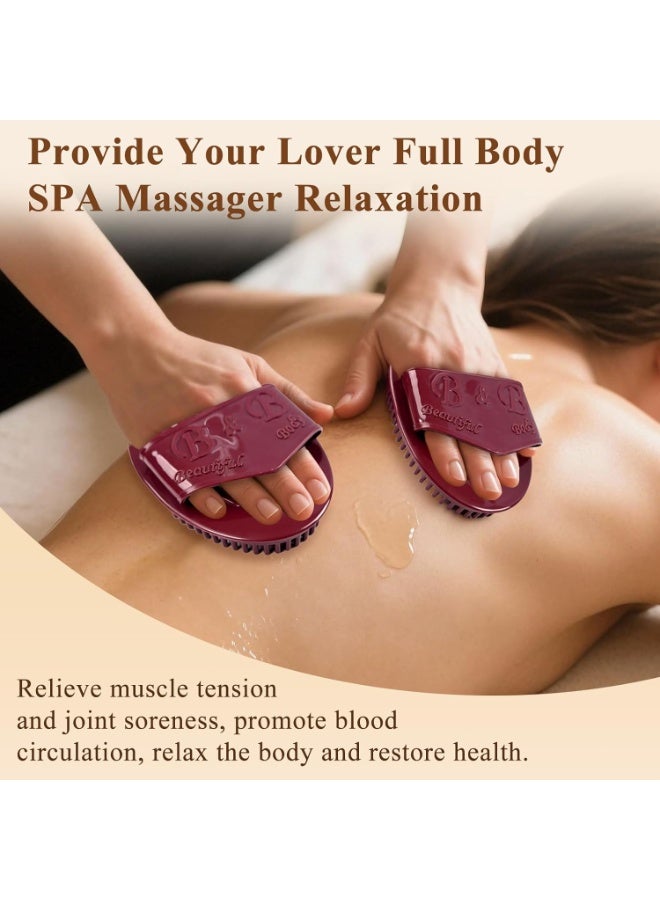 2Pcs Meridian Massage Brush, Upgrade Pro Meridian Brush for Belly, Beauty Salon Professional Custom Meridian Brush, Full Body SPA Massager Relaxation, Acupressure Meridian, Scalp Massage (Brown) - Image 5