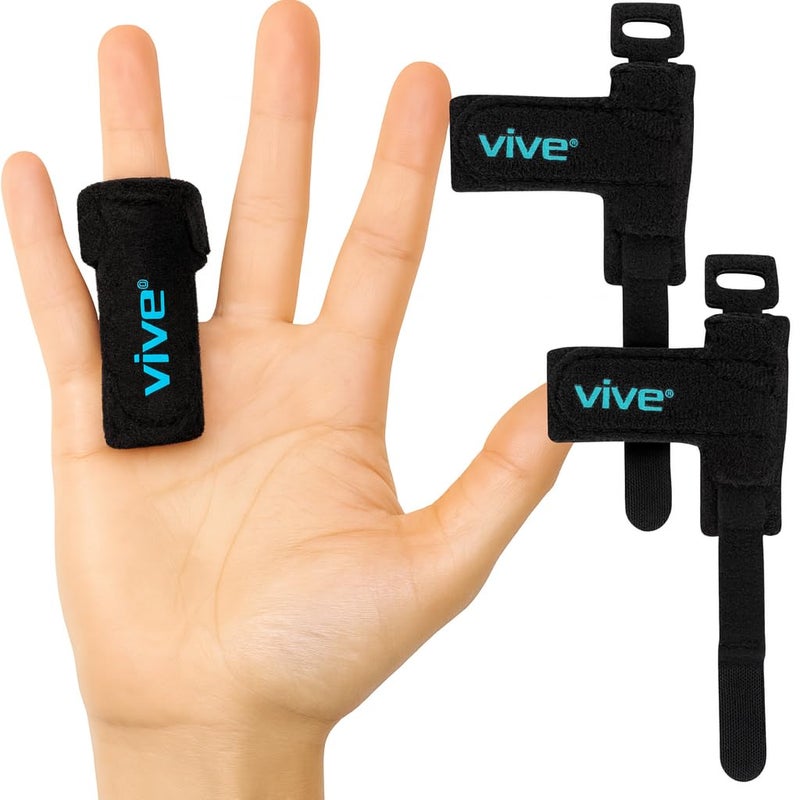 Trigger Finger Splint Support Brace for Pain Relief - 2-Pack, Black - Image 1