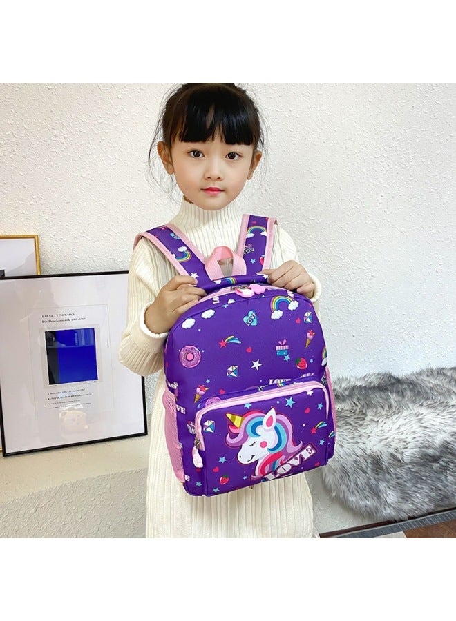 Cartoon Cute Printed Children's Schoolbag Customized For Grade 1-3 Primary School Students' Schoolbag For Reducing The Burden And Protecting The Spine Children's Backpack-Color:Pink - Image 2