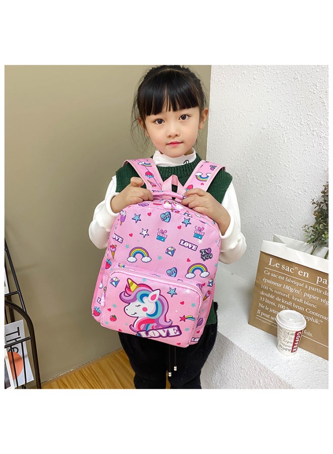 Cartoon Cute Printed Children's Schoolbag Customized For Grade 1-3 Primary School Students' Schoolbag For Reducing The Burden And Protecting The Spine Children's Backpack-Color:Pink - Image 1