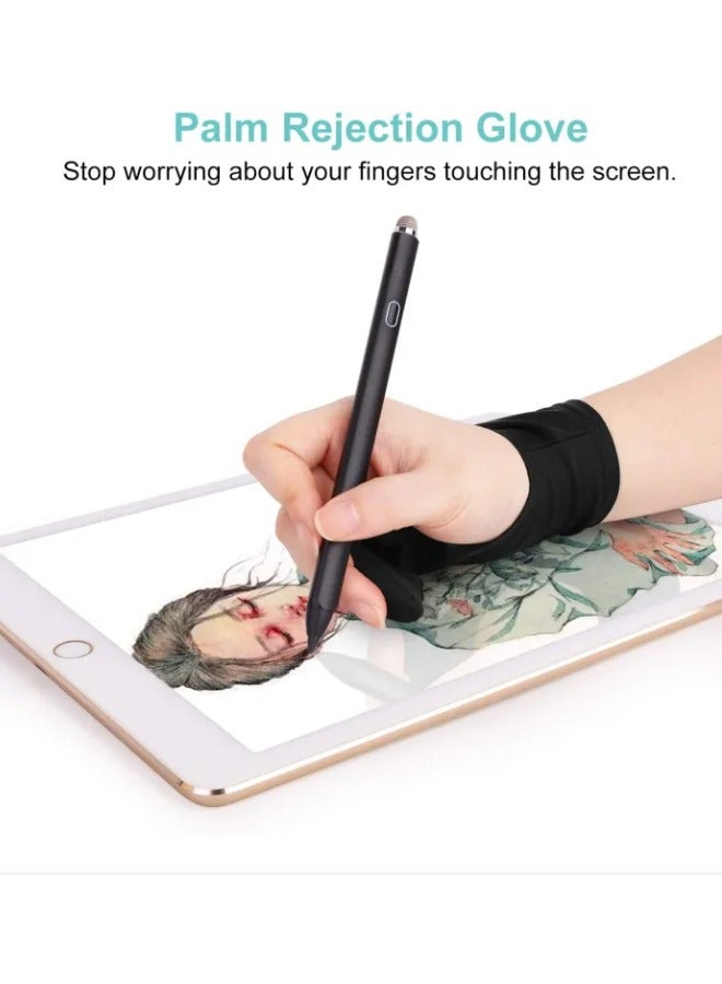 زي سي إم - هابي 4 أزواج من قفازات iPad السميكة المقاومة للحوادث، وقفازات ممتصة للعرق، وقفازات للرسم الفني - Image 3