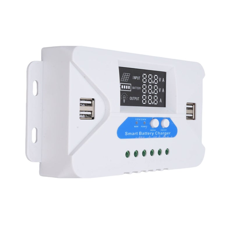 Adaptive Solar Charge Controller Solar Panel Regulator with LCD Display 4 USB Ports Aluminum Plate 80A - Image 2