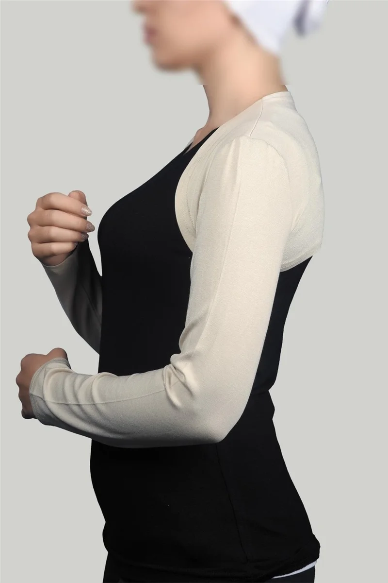 التوبة Al-Tobeh Long Sleeve Hijab Bolero - Cream