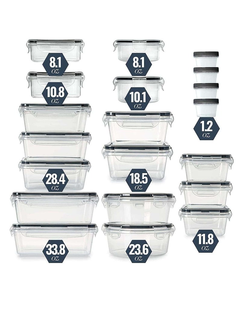 أنمي 20 قطع حاويات تخزين المواد الغذائية مع الأغطية ، البلاستيك مانعة للتسرب ببا خالية حاويات لتنظيم المطبخ ، وجبة الإعدادية ، حاويات الغداء (تشمل التسميات والقلم) - Image 2