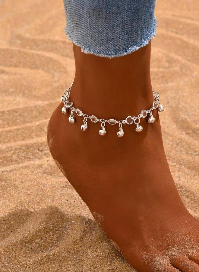 Take Two Embellished Anklet with Tassel Bells
