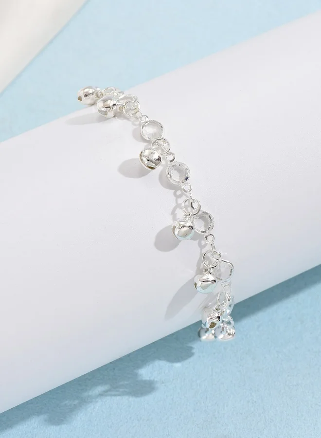 Take Two Embellished Anklet with Tassel Bells