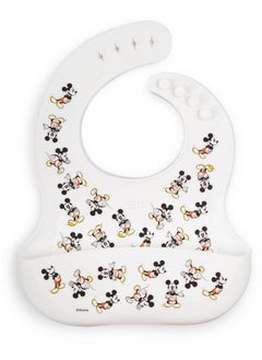 Simple Modern Disney Silicone Bib For Babies Toddlers Lightweight Baby Bibs For Eating With Food Catcher Pocket Soft Silicone With Adjustable Fit Bennett Collection Mickey Mouse Retro  - Image 1