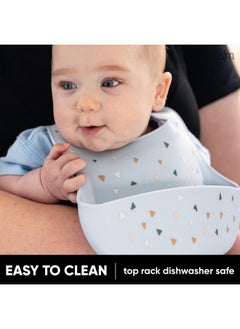 Simple Modern Disney Silicone Bib For Babies Toddlers Lightweight Baby Bibs For Eating With Food Catcher Pocket Soft Silicone With Adjustable Fit Bennett Collection Mickey Mouse Retro  - Image 5
