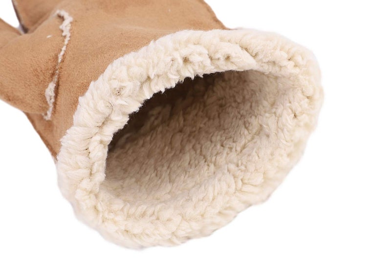 MioCloth Winter Warm Thermal Suede Leather Fleece Lining Driving Gloves Xmas Gift Men Khaki - Image 4