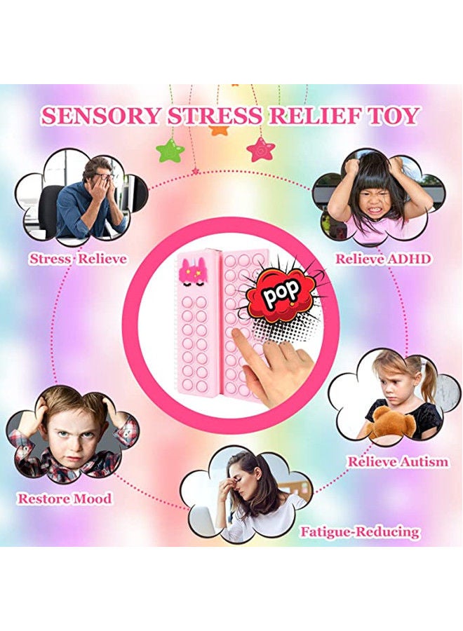 ISank Pop Notebook Pencil Case, Fidget Push It Bubble Toys Pencil Box Notebook 2 in 1 Design,Relieve Stress Spiral Notebooks A5 Office Cchool Stationery  - Image 5