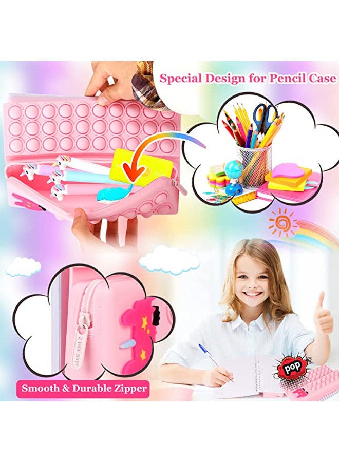 ISank Pop Notebook Pencil Case, Fidget Push It Bubble Toys Pencil Box Notebook 2 in 1 Design,Relieve Stress Spiral Notebooks A5 Office Cchool Stationery  - Image 3