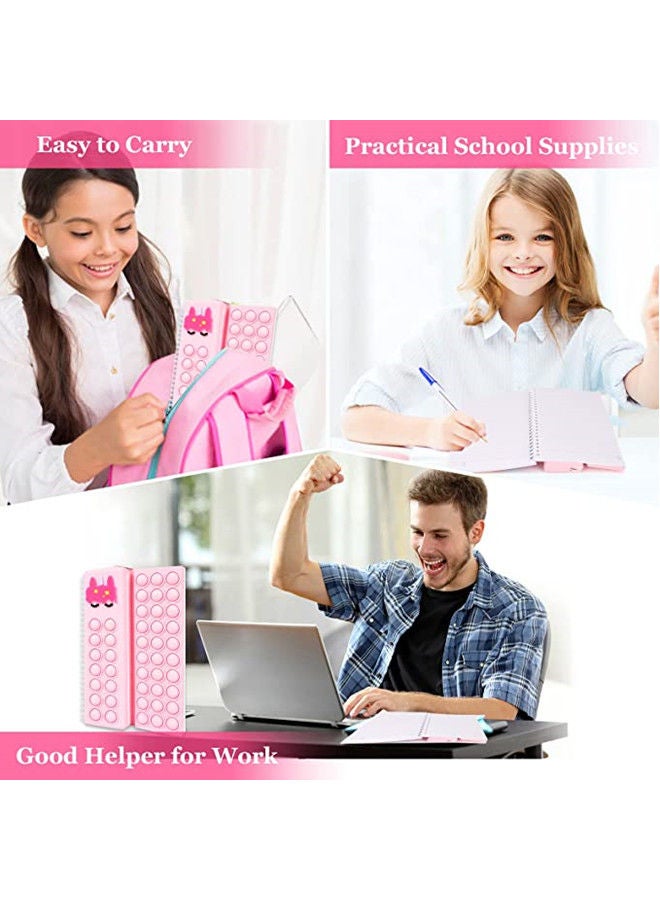 ISank Pop Notebook Pencil Case, Fidget Push It Bubble Toys Pencil Box Notebook 2 in 1 Design,Relieve Stress Spiral Notebooks A5 Office Cchool Stationery  - Image 4