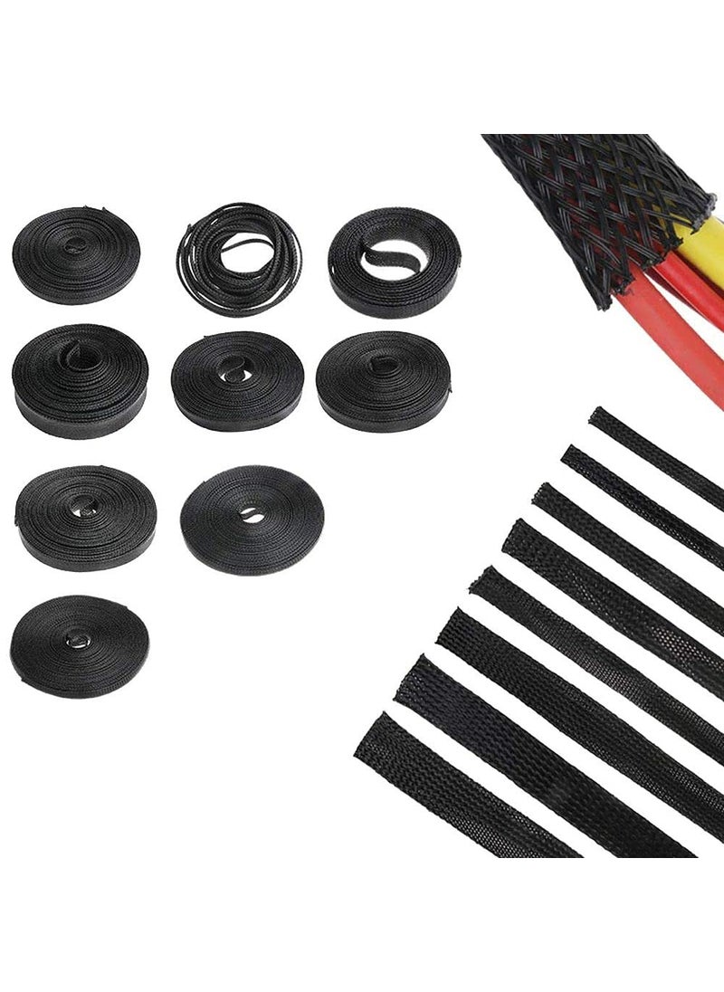 DIY Crafts DIY Crafts CTDIYHI56115 510M Grey Black Insulated Braid Sleeving 24681012152025mm Tight PET Expandable Wire Cable Protection Cord Wire Gland  - Image 1
