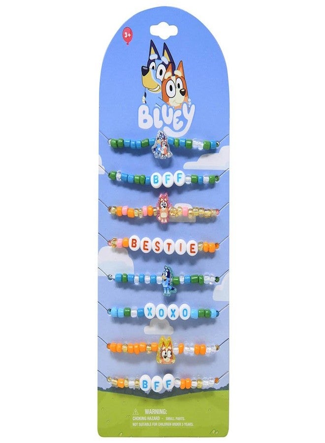 هير أساور صداقة مزينة بخرز على شكل شخصية بلووي للأطفال، عبوة من 8 قطع، للأعمار من 3 سنوات فما فوق - Image 2