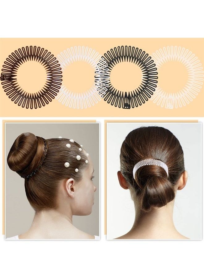 WILLBOND 14 Pieces Full Circular Stretch Comb Headbands Flexible Plastic Circle Comb Full Circular Tooth Headband Plastic Hair Wrap Hairband Holder for Women Girls Hair Accessories, 7 Styles (Lovely Color)  - Image 4